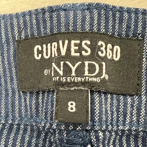 CURVES 360 by NYDJ Wide Leg Linen Blend Pants in Auga Stripe  8 - Picture 9 of 10